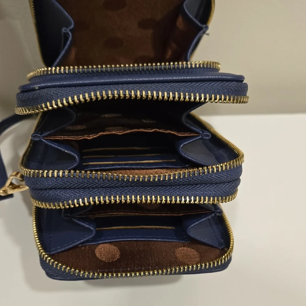Navy Crossbody Bag with Gold Accents - Picture 11 of 12
